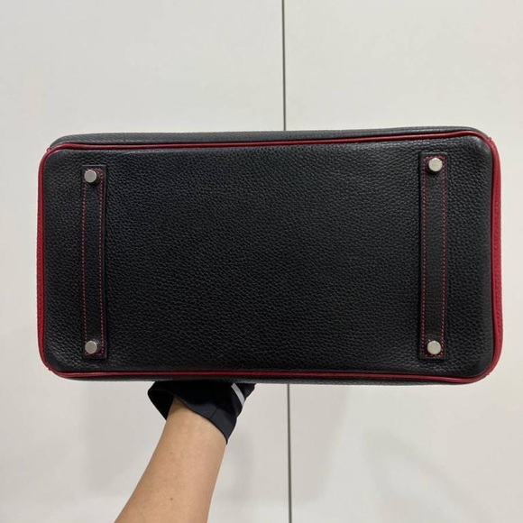 🖤❤️SOLD!!❤️🖤 HERMES BIRKIN 35 HSS BI-COLOR NOIRROUGE TOGO GARANCE BRUSHED PHW - Picture 3 of 16